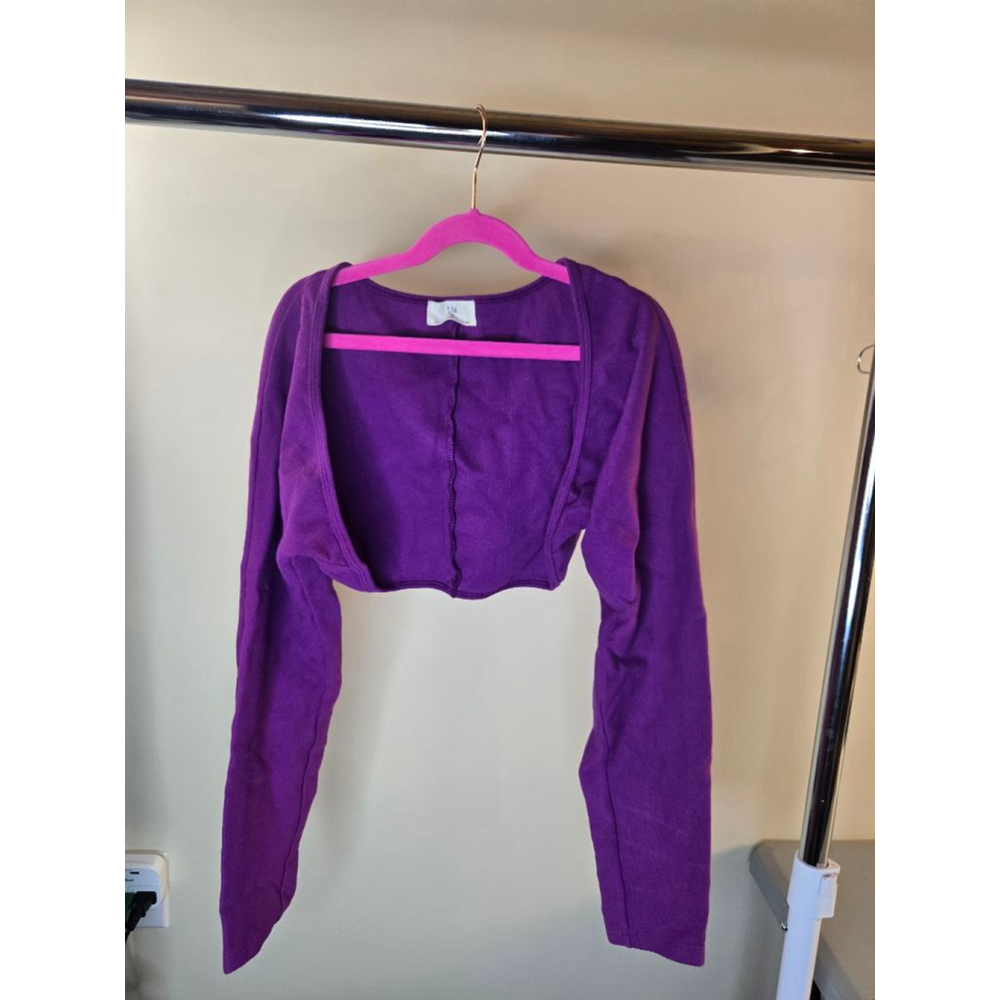 Women's t.la Purple Long Sleeve Shrug Sweater S